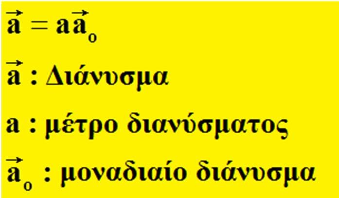 ΦΥΣΙΚΑ ΜΕΓΕΘΗ Αριθμητικά ή Μονόμετρα μεγέθη: Όγκος Μάζα Χρόνος Ενέργεια κ.λ.π.