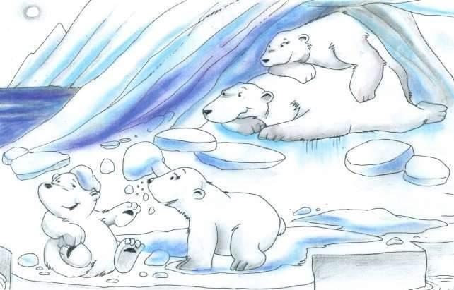 P a g e 3 Μια φορά κι έναν καιρό, στον μακρινό και παγωμένο Βόρειο Πόλο, ζούσε μία οικογένεια πολικών αρκούδων. Ο πατέρας, η μητέρα, και τα δύο μικρά αρκουδάκια τους, ο Πόλυ και η Μόλυ.