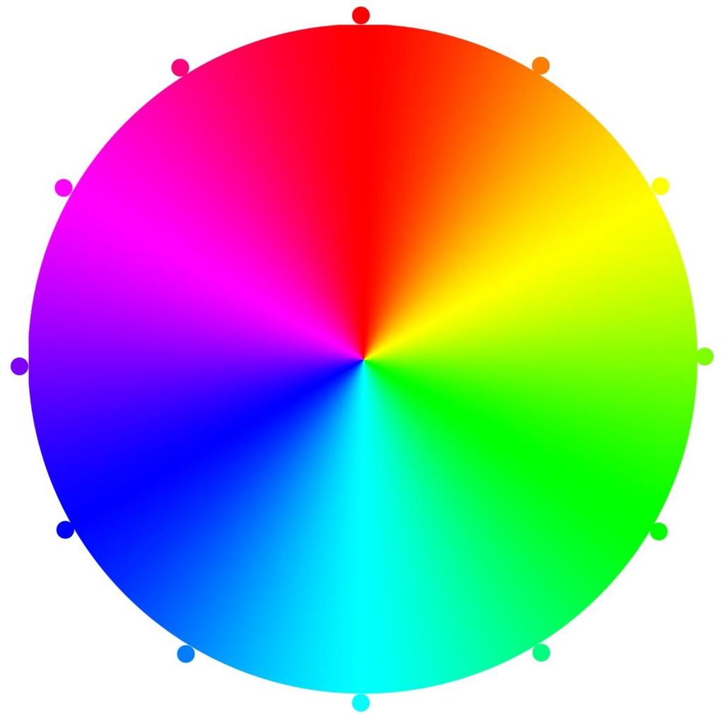 Слика 28. Точак боја приказан на постерима (Hexadecimal color wheel, www.wallend.yvision.kz) Око 20:45 подељени су анкетни упитници.