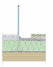 Details of green roof applied at the Spa Centre прилагођавања климатским условима, пројектоване су затравњене кровне површине чији се нагиби крећу од 20 до 33 о, што задовољава и еколошке и економске