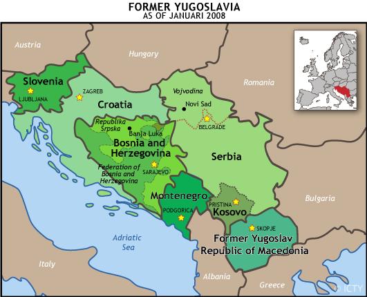 Χάρτης της πρώην Γιουγκοσλαβίας : 103 103 Ο χάρτης αυτός βρίσκεται