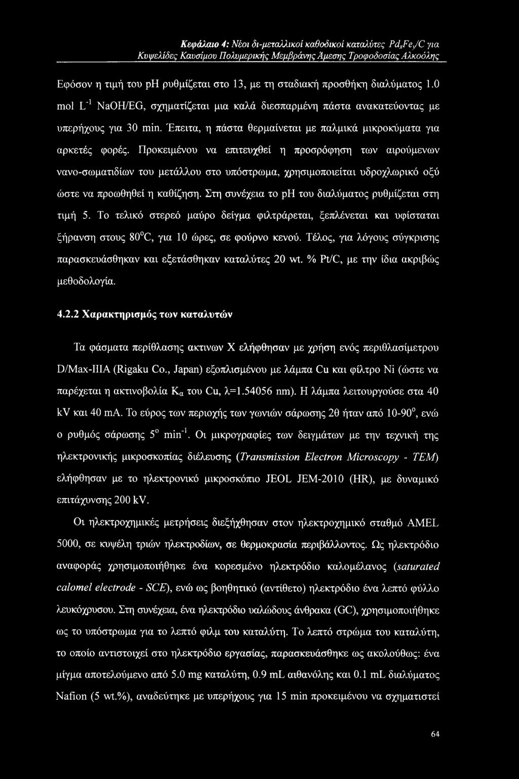 Προκειμένου να επιτευχθεί η προσρόφηση των αιρούμενων νανο-σωματιδίων του μετάλλου στο υπόστρωμα, χρησιμοποιείται υδροχλωρικό οξύ ώστε να προωθηθεί η καθίζηση.