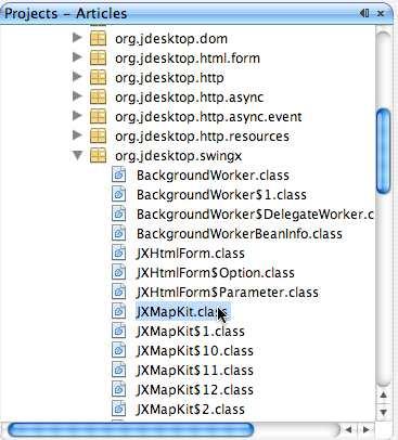 Εικόνα 22 : Πρόσθεση Jar αρχείων Στην εφαρµογή µας δεν χρησιµοποιήσαµε το JXMapViewer αλλά την kit έκδοση επειδή περιέχει zoom button,zoom slider και mini view.