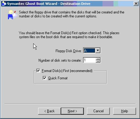 Εικόνα 30 Symantec Ghost Corporate: Έναρξη δημιουργίας δισκέττας Εικόνα 31