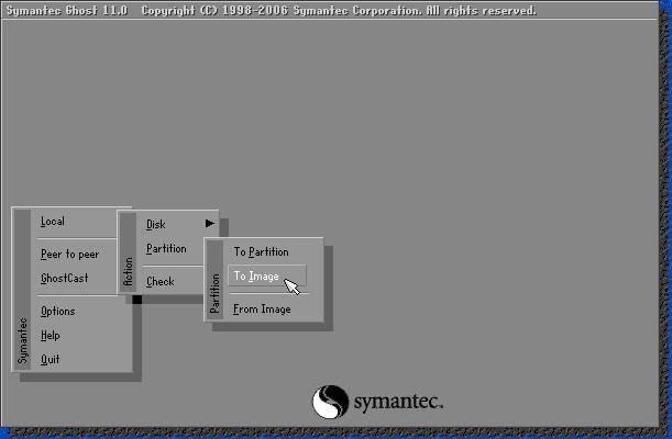 Εικόνα 66 Symantec Ghost Corporate: Επιλέγετε τι είδους αντίγραφο θα πάρετε (Partition 2 Image)