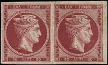 147), u. VF o 50 and R. (Hellas 21aCF2). Lot. 495 80l. carmine in pair (pos.