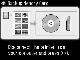 Select Back Up Memory Card. Bellek Kartını Yedekle yi seçin. Επιλέξτε Εφεδρ. κάρτα μνήμης. Selectaţi Back Up Memory Card. D Follow the on-screen instructions. Ekrandaki talimatları izleyin.