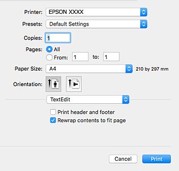 Εκτύπωση & «Διαθέσιμο χαρτί και δυνατότητες» στη σελίδα 45 & «Τοποθέτηση χαρτιού στην Κασέτα χαρτιού» στη σελίδα 47 & «Λίστα τύπων χαρτιού» στη σελίδα 46 Βασικά στοιχεία εκτυπωτή Mac OS X Οι