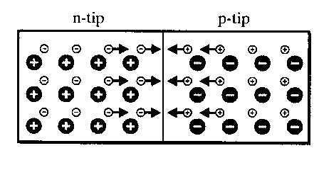 V n-tipu polprevodnika so elektroni večinski nosilci elektrine in vrzeli manjšinski nosilci elektrine.