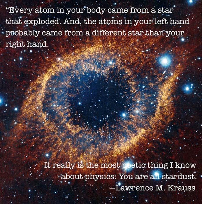 Κάθε άτομο στο σώμα σου προέρχεται από έκρηξη άστρου και τα άτομα του αριστερού