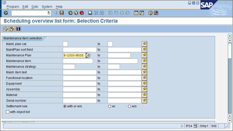 Άσκηση 10: Εποπτεία Προγραμματισμού (Scheduling Overview) Εποπτεία του πλάνου συντήρησης (maintenance