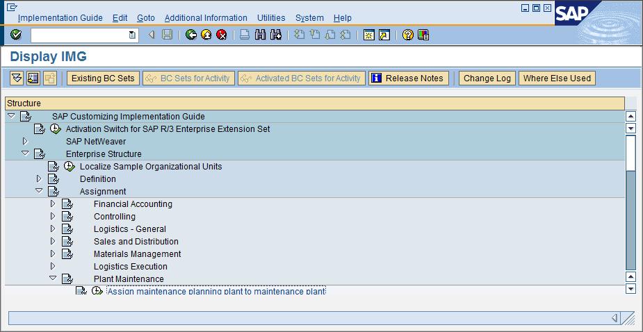 4. Θέματα Παραμετροποίησης SAP PM Άσκηση 11: Δημιουργία Εγκατάστασης Προγραμματισμού Συντήρησης Η εγκατάσταση προγραμματισμού συντήρησης αποτελεί οργανωτική δομή του SAP και προγραμματίζει μία ή