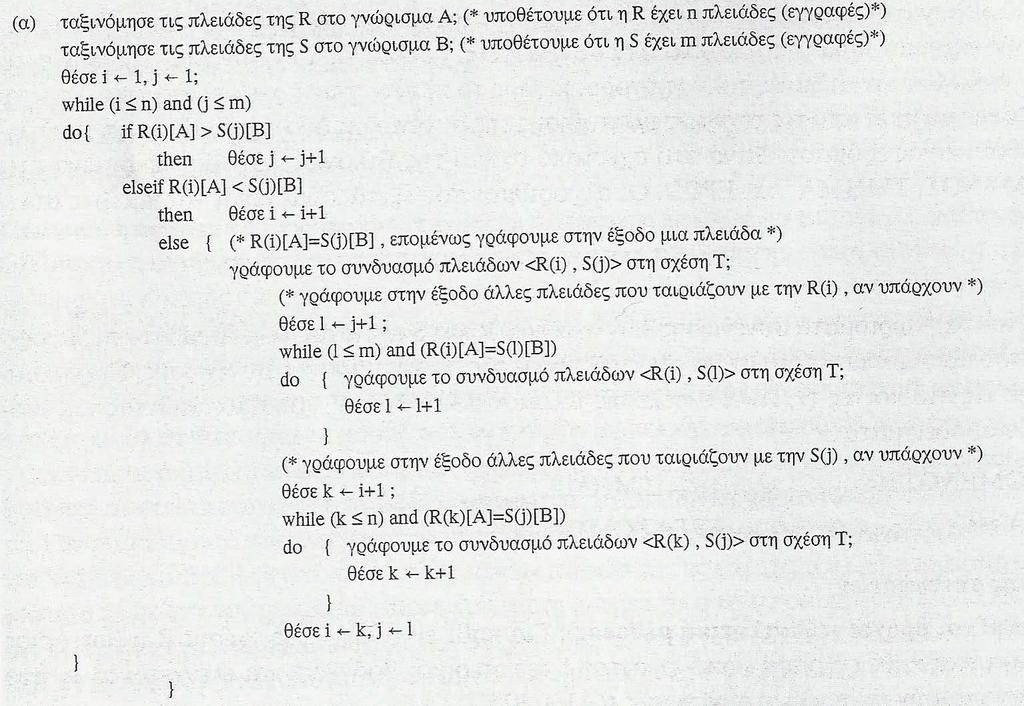 Αλγόριθμοι για τις πράξεις ΕΠΙΛΟΓΗΣ και ΣΥΓΧΩΝΕΥΣΗΣ (12) Τ R Α=Β S