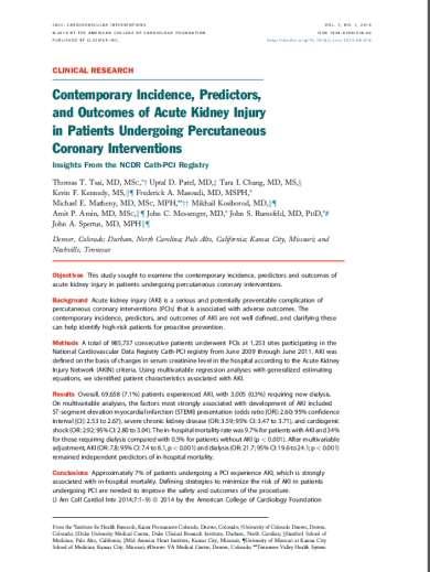 Minimizing Contrast Usage Insights from NCDR Cath-PCI Registry 1 Iodinated contrast hypothesized to cause AKI/CIN