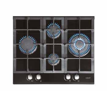 GAS-ON-GLASS HOBS LCI 631 BK LCI 631 WH 4 4 4 εστίες αερίου - Πάνω: 1 ημι - ταχεία εστία 1.75kW - Κάτω : 1 βοηθητική εστία, 1kW - Δεξιά: 1 τριπλή εστία, 3.