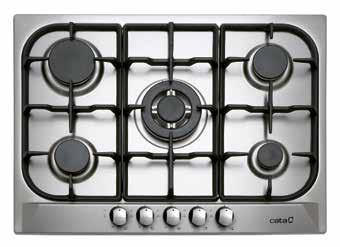 STAINLESS STEEL GAS HOBS L 705 TI 5 LGI 631 4 5 εστίες αερίου - Πάνω αριστερά: 1 ταχεία εστία 3kW - Κάτω αριστερά: 1 ημι-ταχεία εστία 1.75kW - Κέντρο: 1 τριπλή εστία, 3.