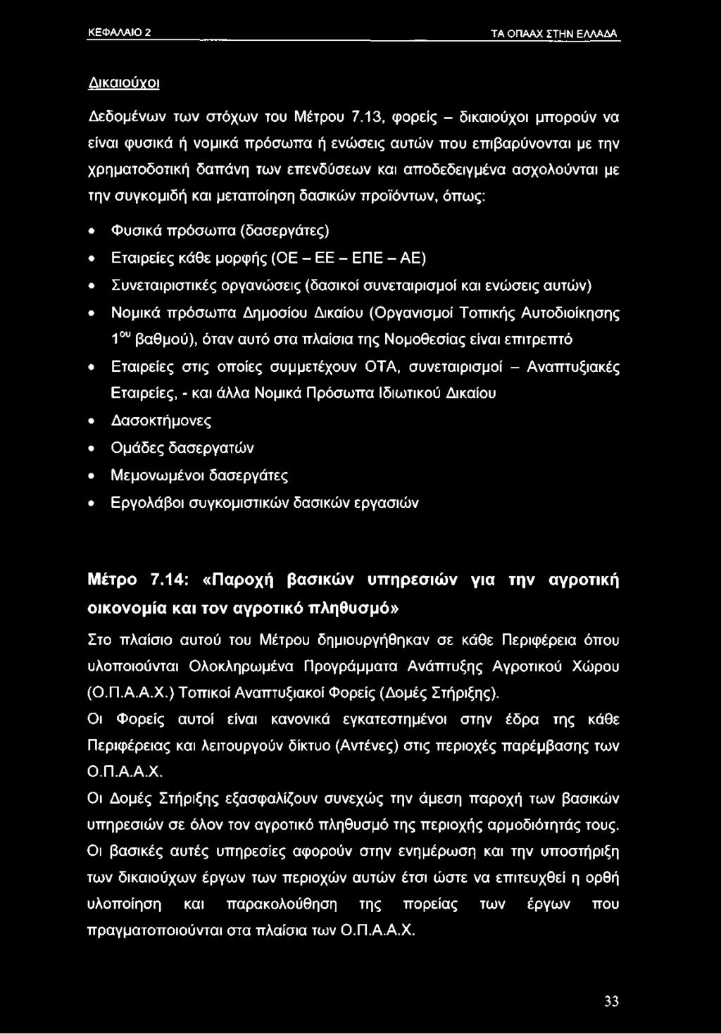 μεταποίηση δασικών προϊόντων, όπως: Φυσικά πρόσωπα (δασεργάτες) Εταιρείες κάθε μορφής (OE - ΕΕ - ΕΠΕ - ΑΕ) Συνεταιριστικές οργανώσεις (δασικοί συνεταιρισμοί και ενώσεις αυτών) Νομικά πρόσωπα Δημοσίου