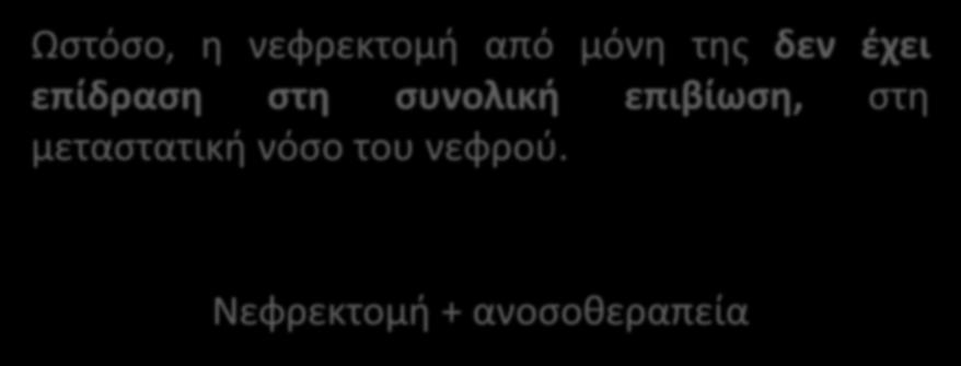 νεφρεκτομή και μεταστατική νόσος Ωστόσο, η