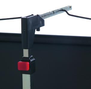 Mit Hilfe des Griffs am Bildwand einfach zu transpor-tieren. Projection screen tripod Matt white projection screen. Black frames (3 cm): at 1:1 to both sides, at 4:3 on all sides.