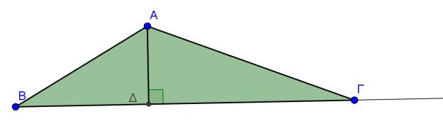 Το εργαλείο «ορθογώνιο3» εφαρμόζεται στα σημεία Α,Ε,Β της υποτείνουσας ΑΒ, ενώ το τετράγωνο στα άκρα του ΔΕ.