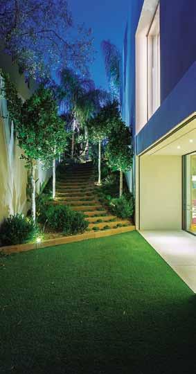 The street facing facade of the residence is more protective and with smaller openings, while the garden facing elevations are distinguished by large openings which allow the