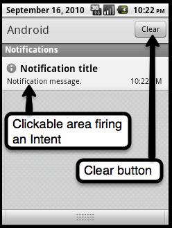 3.5.7 Notifications (Ειδοποιήσεις) Notifications: Ειδοποιήσεις προς τoν χρηστή για events. Ελέγχονται από τον NotificationManager Σχήμα 3.3 Ειδοποήσεις 3.5.8 AndroidManifest.xml Το AndroidManifest.