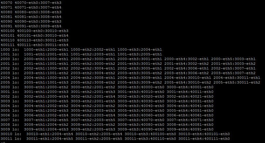 Με την εκτέλεση της εντολής nodes φαίνονται οι κόμβοι του δικτύου, ενδεικτικά: Με την εκτέλεση της εντολής dump