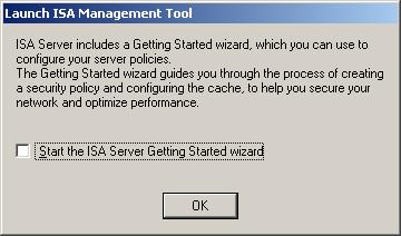 Εικόνα 134 MS ISA Server 2000: Εκκίνηση οδηγού γρήγορης