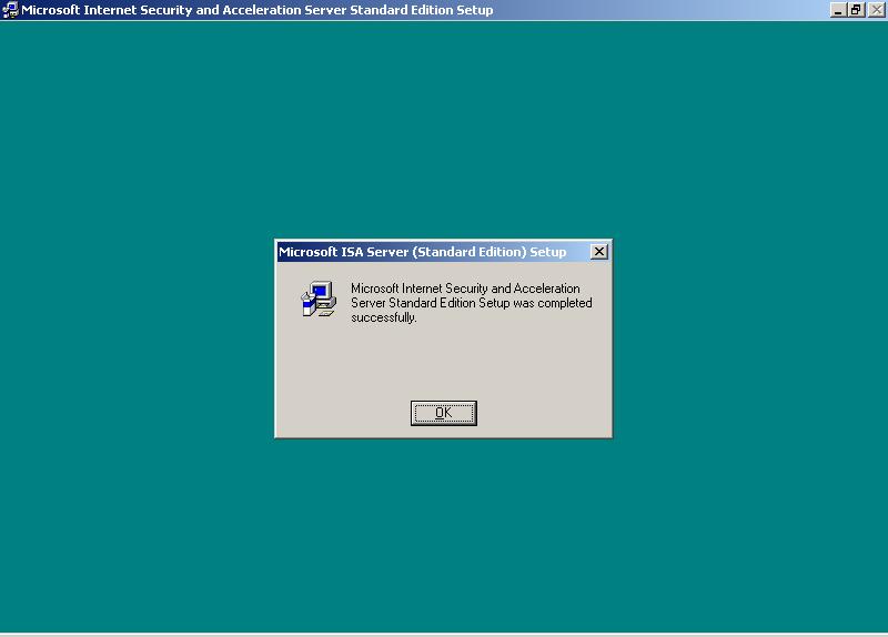 Εικόνα 135 MS ISA Server 2000: Ολοκλήρωση εγκατάστασης Είναι
