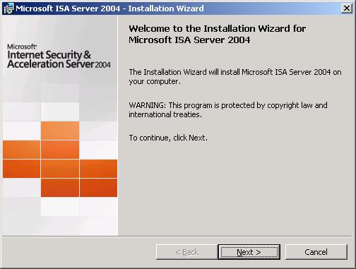 Εικόνα 156 MS ISA Server 2004: Ενημερωτικό μήνυμα Πραγματοποιείται