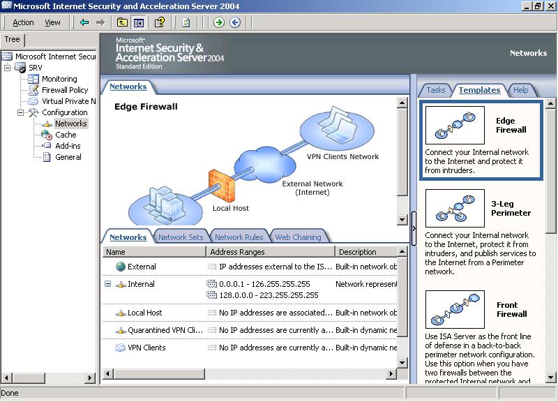 διαχείρισης του ISA Server (Start Programs Microsoft ISA Server ISA Management).