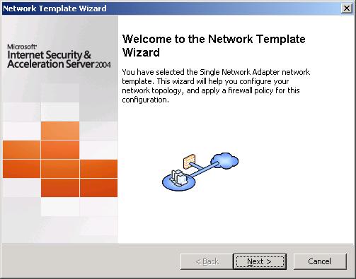 Εικόνα 174 MS ISA Server 2004: Single Network Adapter Γίνεται εκκίνηση ενός