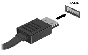 3 Χρήση συσκευής esata (μόνο σε επιλεγμένα μοντέλα) Μια θύρα esata συνδέει μια προαιρετική συσκευή esata υψηλής απόδοσης, όπως μια εξωτερική μονάδα σκληρού δίσκου esata.