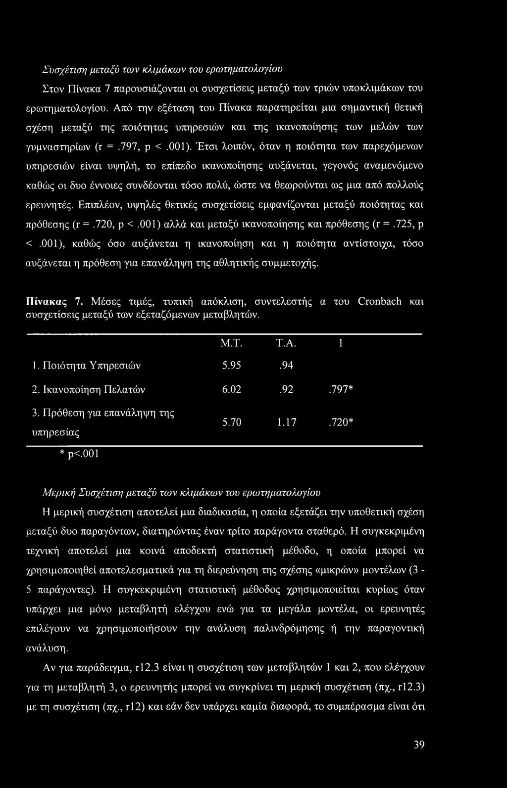 Έτσι λοιπόν, όταν η ποιότητα των παρεχόμενων υπηρεσιών είναι υψηλή, το επίπεδο ικανοποίησης αυξάνεται, γεγονός αναμενόμενο καθώς οι δυο έννοιες συνδέονται τόσο πολύ, ώστε να θεωρούνται ως μια από