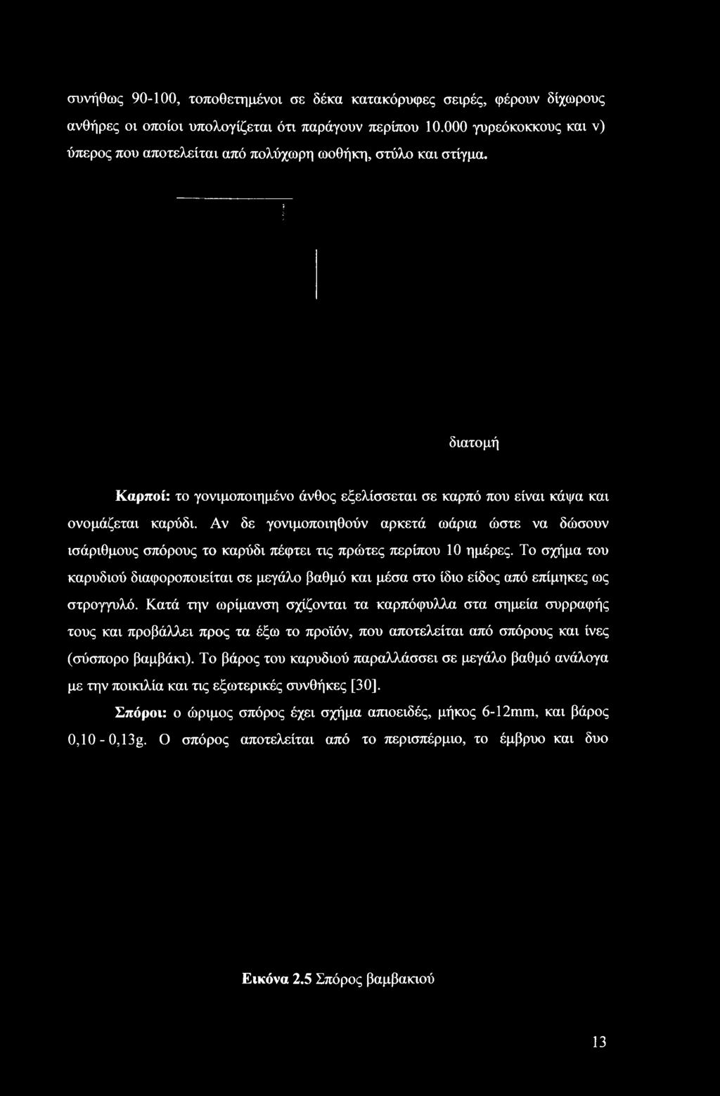 Το σχήμα του καρυδιού διαφοροποιείται σε μεγάλο βαθμό και μέσα στο ίδιο είδος από επίμηκες ως στρογγυλό.