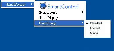 Ενεργοποίηση του μενού Γραμμή εργασιών Το μενού Γραμμή εργασιών εμφανίζεται με δεξί κλικ στο εικονίδιο SmartControl Lite στη Γραμμή Εργασιών. Η εκκίνηση μιας εφαρμογής γίνεται με αριστερό κλικ.