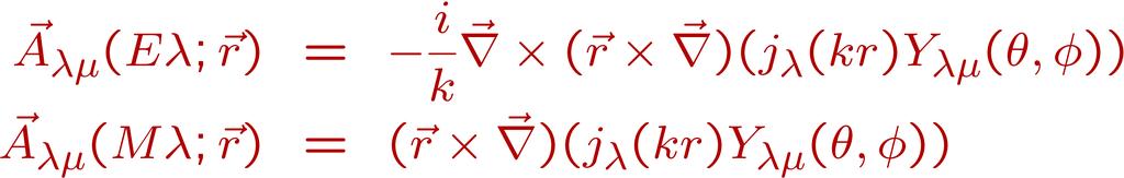Umjesto dvije polarizacije, imamo dva tipa polja koja zadovoljavaju Helmoltzovu jednadžbu: ~operator koji