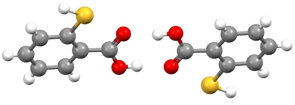 Тиосалицилна киселина је одређена реакцијом фотохемијске размене, коришћењем натријум-нитропрусида као спектроскопског стандарда [3], док се поступак синтезе ове киселине мoже срести у раду Алена и