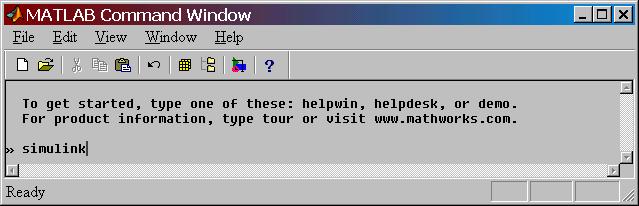 Εκκίνηση Simulink Στο παράθυρο εντολών του