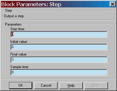 set parameters.