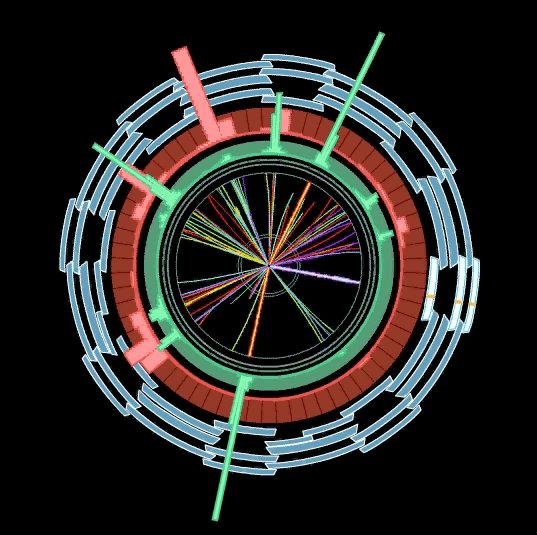 All the detectors are wrapped around the beam pipe and around the collision point: here are a schematic and less schematic