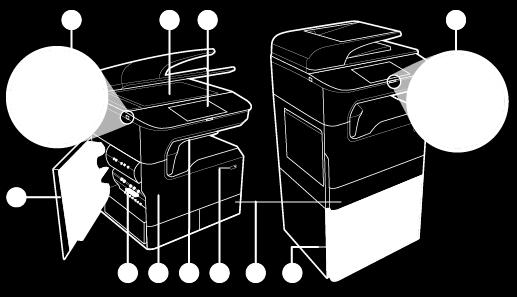 Γυάλινη επιφάνεια σαρωτή 4 Πίνακας ελέγχου (οι παρακάτω διαστάσεις εξαρτώνται από το μοντέλο): 203 mm (8 ίντσες) (εικονιζόμενο) 109 mm (4,3 ίντσες) 5 Κουμπί απασφάλισης για πίνακα ελέγχου 203 mm (8