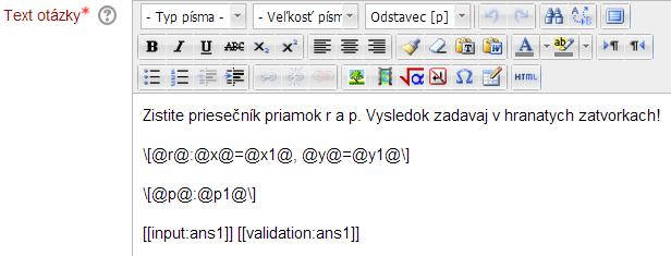 y1:a5+a7*t; p1:a1*x+a2*y+a3=0; 3. Musíme si všeobecne odvodiť výraz podľa, ktorého ma náš program počítať: t:(-a1*a4-a2*a5-a3)/(a1*a6+a2*a7); x11:a4+a6*t; y11:a5+a7*t; 4.