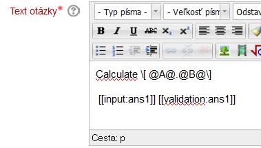 Skalárny súčin dvoch matíc Štruktúru otázky zapisujeme do okna Question variables nasledovne: 1.