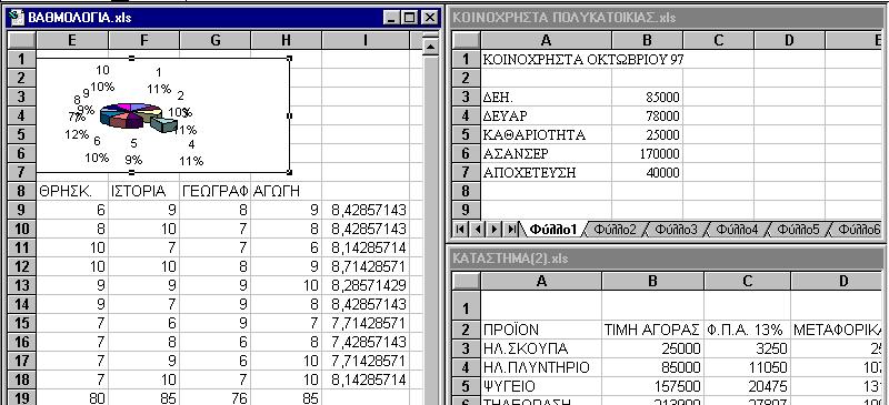 Γηα λα επαλαθέξνπκε έλα παξάζπξν βηβιίνπ εξγαζίαο ζην πιήξεο κέγεζόο ηνπ θάλνπκε κλικ ζηελ πάλσ δεμηά γσλία ηνπ παξάζπξνπ. 1.