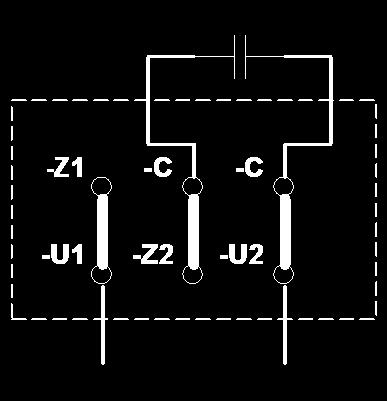 334. На слици. је дата прикључна плоча једнофазног асинхроног мотора који се окреће у смеру казаљке на сату.