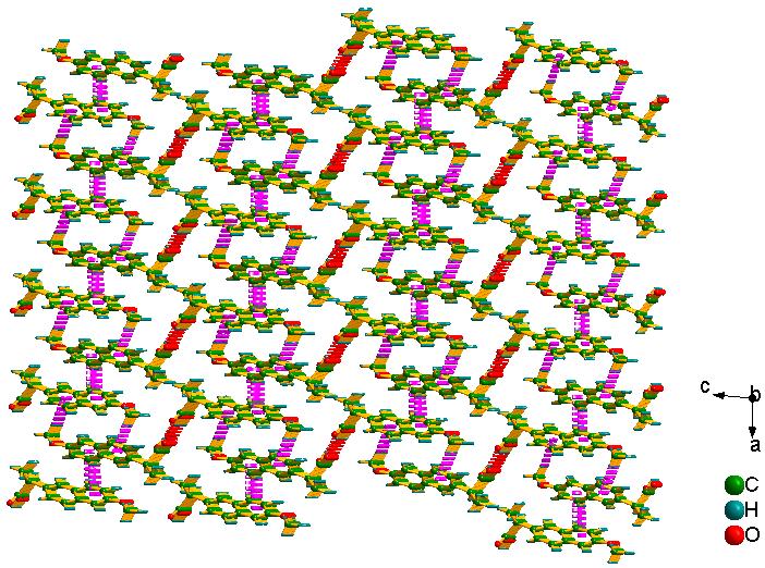 (c) Packing diagram of 1 along the b axis.