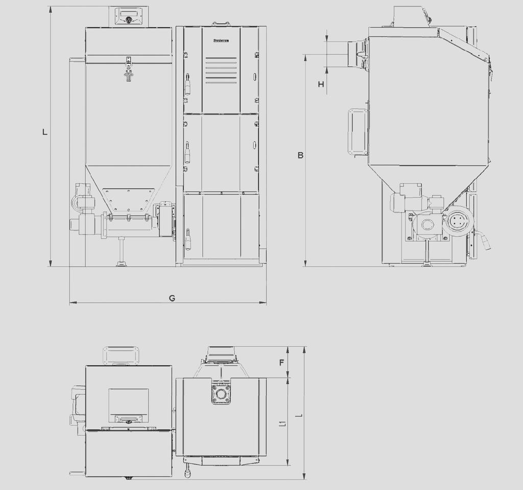 9 Logano G221 A Stacionárny kotol na tuhé palivo Rozmery a pripojenia Logano G221 A 4-článok 6-článok L 855 mm 1085 mm L1 529 mm 759 mm Názov Skratka Jednotka 25 kw 30 kw Výška A mm 1580 Výška