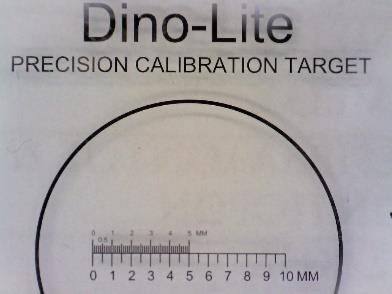 How to calibrate measurements in DINO LIGHTS (1) Open folder (on Desktop) Precision Calibration Target_Dino.