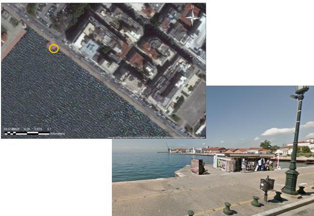 Σταθμός Λιμάνι Θεσσαλονίκης (Στ.1) Βρίσκεται στο δυτικό τμήμα της πόλης της Θεσσαλονίκης (Ν 40 ο 37 59, Ε 22 ο 56 17 ) (Εικόνα 3.2).